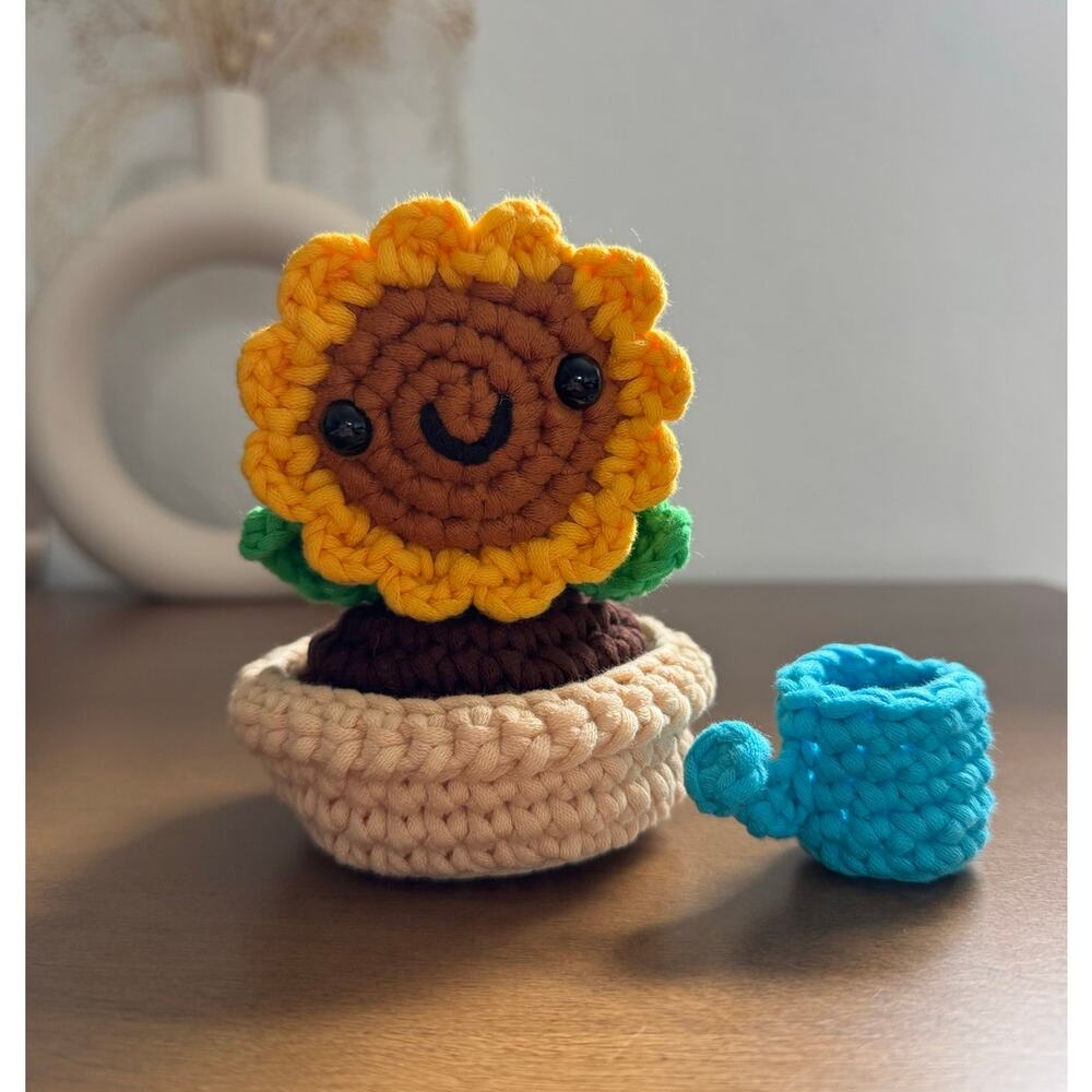 *Pre-Made Plushie* The Woobles Ana the Sunflower and Tiny Watering Can Accessory
